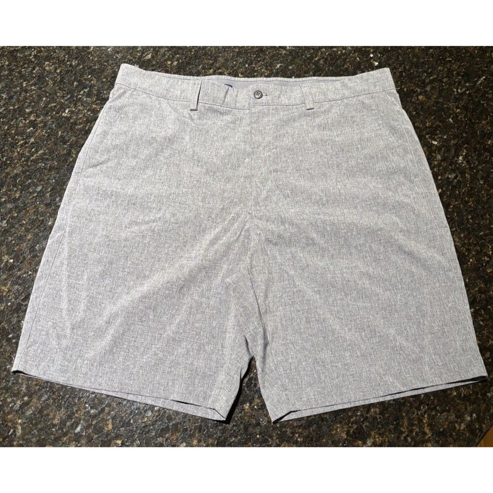 PGA TOUR Golf Shorts Men 38 Classic Fit Stretch Heather Performance Heather Gray